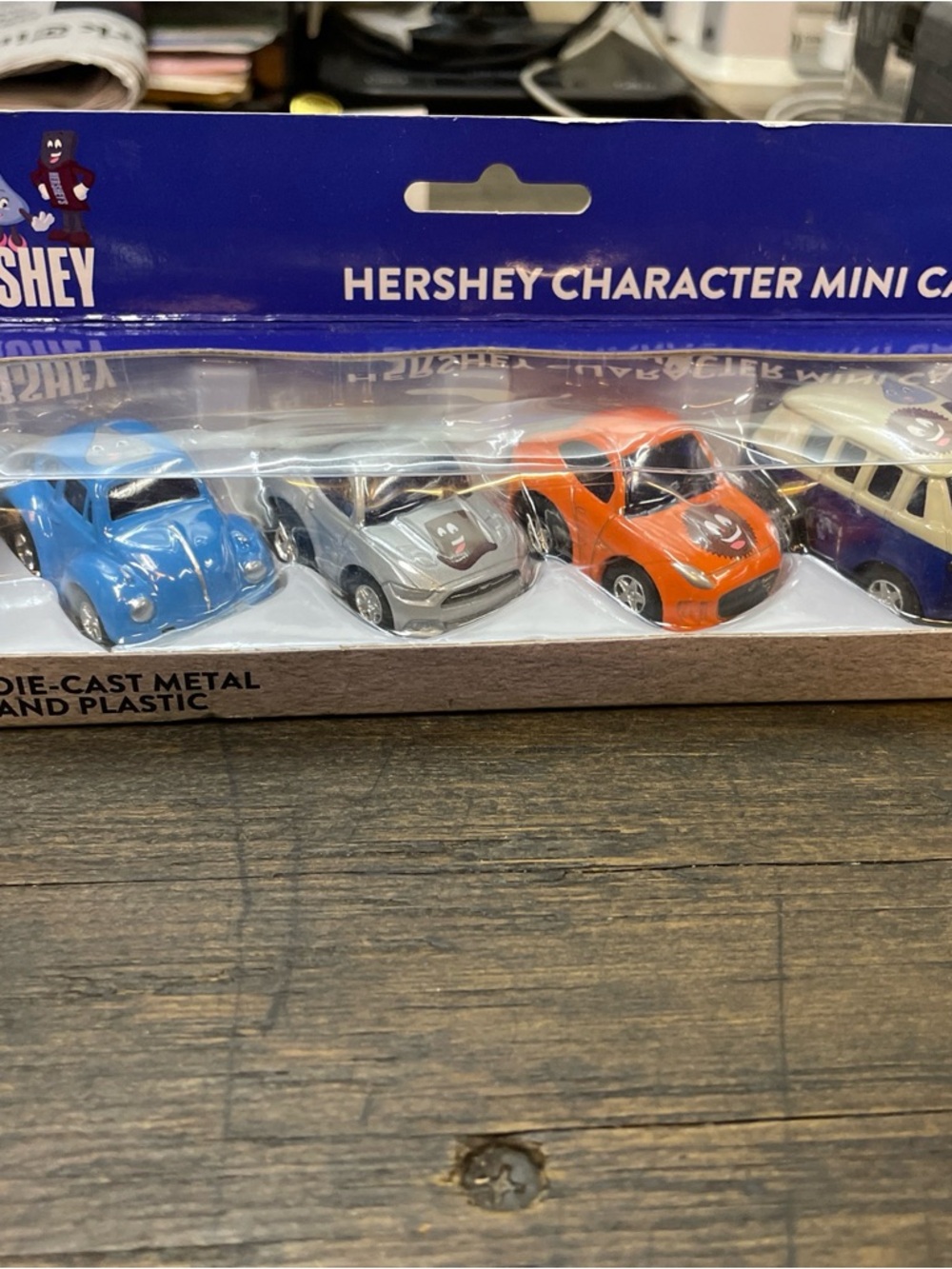 Hershey Character Mini Cars Set - Blue, Silver, Orange, Tan